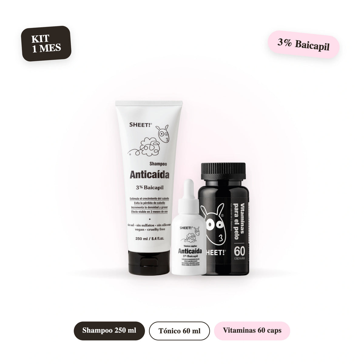 Tratamiento Anticaída de Pelo para 1 Mes + Biotina