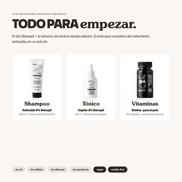 Tratamiento Anticaída de Pelo para 1 Mes + Biotina
