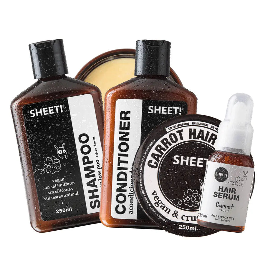 Tratamiento SHEET con zanahoria, argán y aceites naturales para fortalecer el cabello